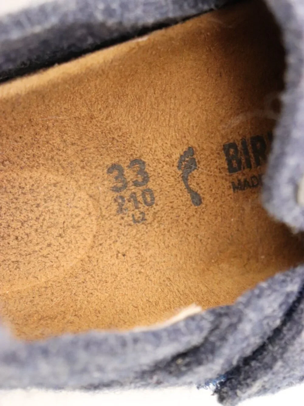 Birkenstock Zermatt HL Kids US 2 EU 33 Fit Blue Wool Felt Slippers Shoes